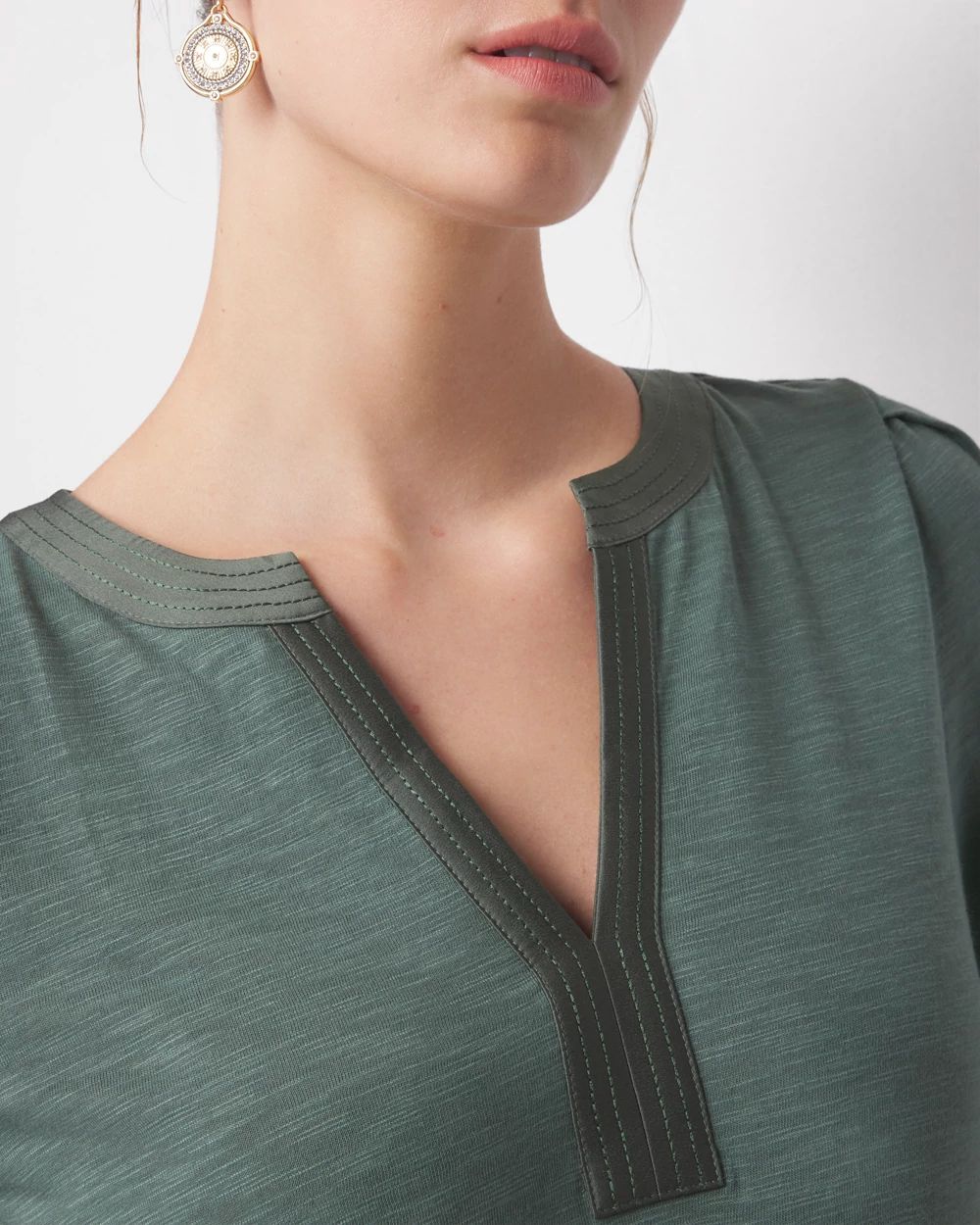Pleated Sleeve Tee