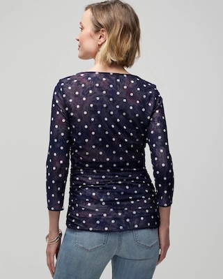 3/4 Sleeve Reversible Mesh Top