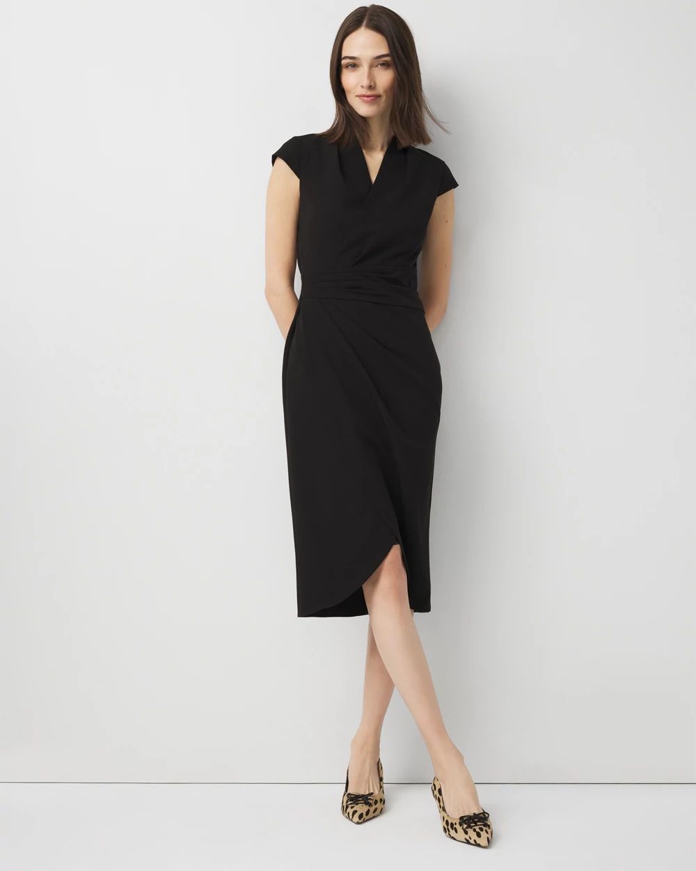 Petite Front Twist Sheath Dress
