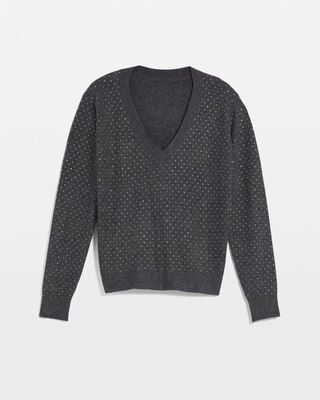 Embellished V-Neck Sweater