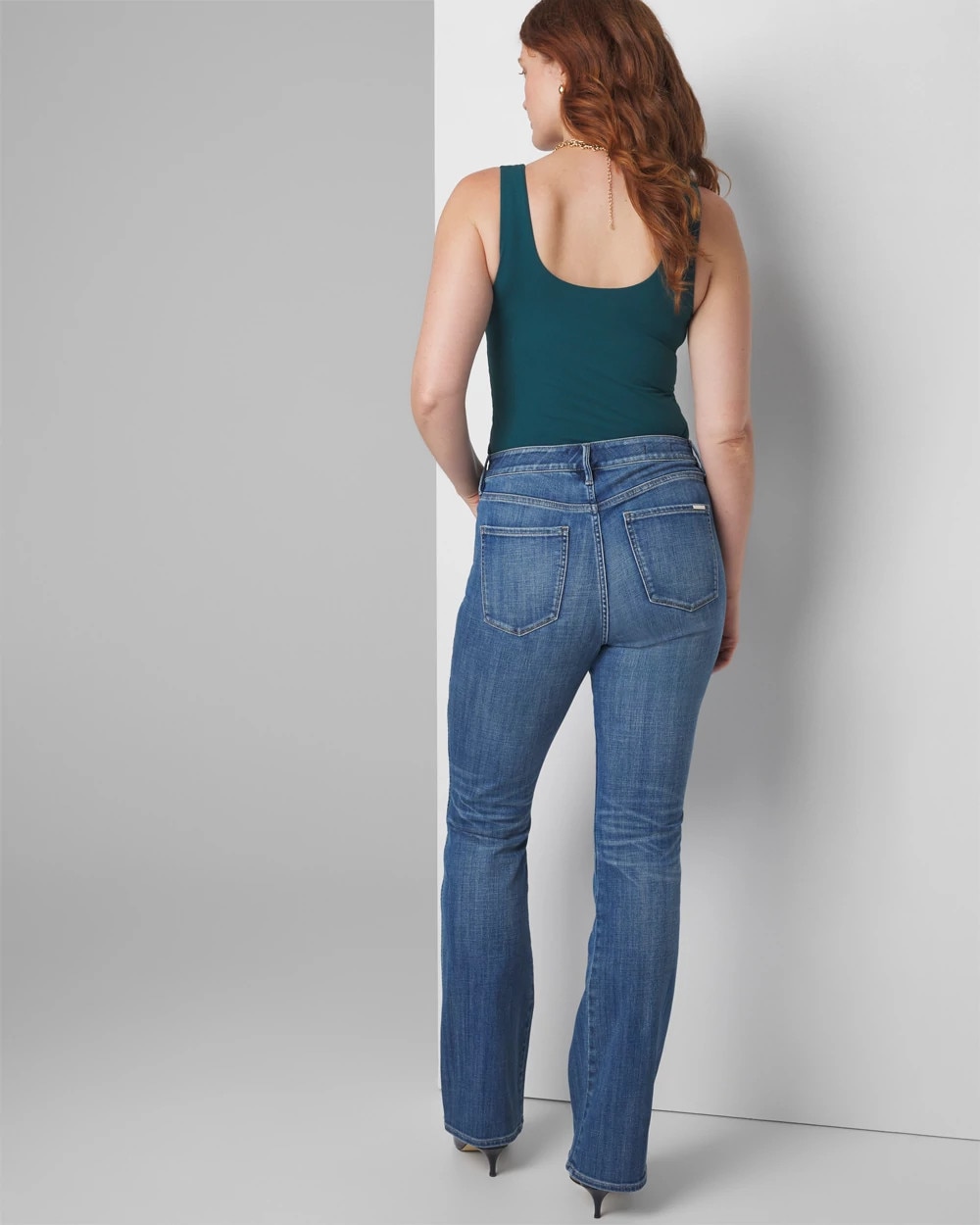High-Rise Novelty Pocket Flare Jeans