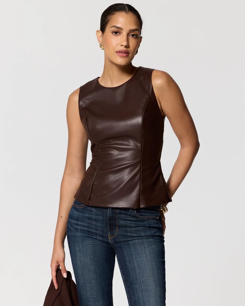 Faux Leather Top