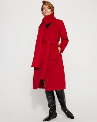 Convertible Scarf Wool-Blend Coat