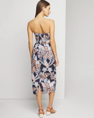 Strapless Ruffle Bust Sheath Dress