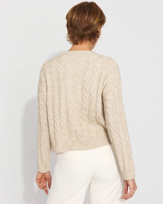 Cable-Knit Button-Front Cardigan click to view larger image.