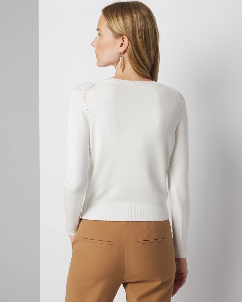 Petite Black + White Colorblock Cardigan