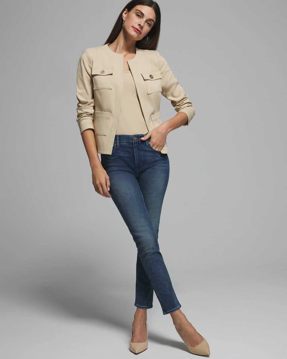 Outlet WHBM Long Sleeve Collarless Jacket click to view larger image.