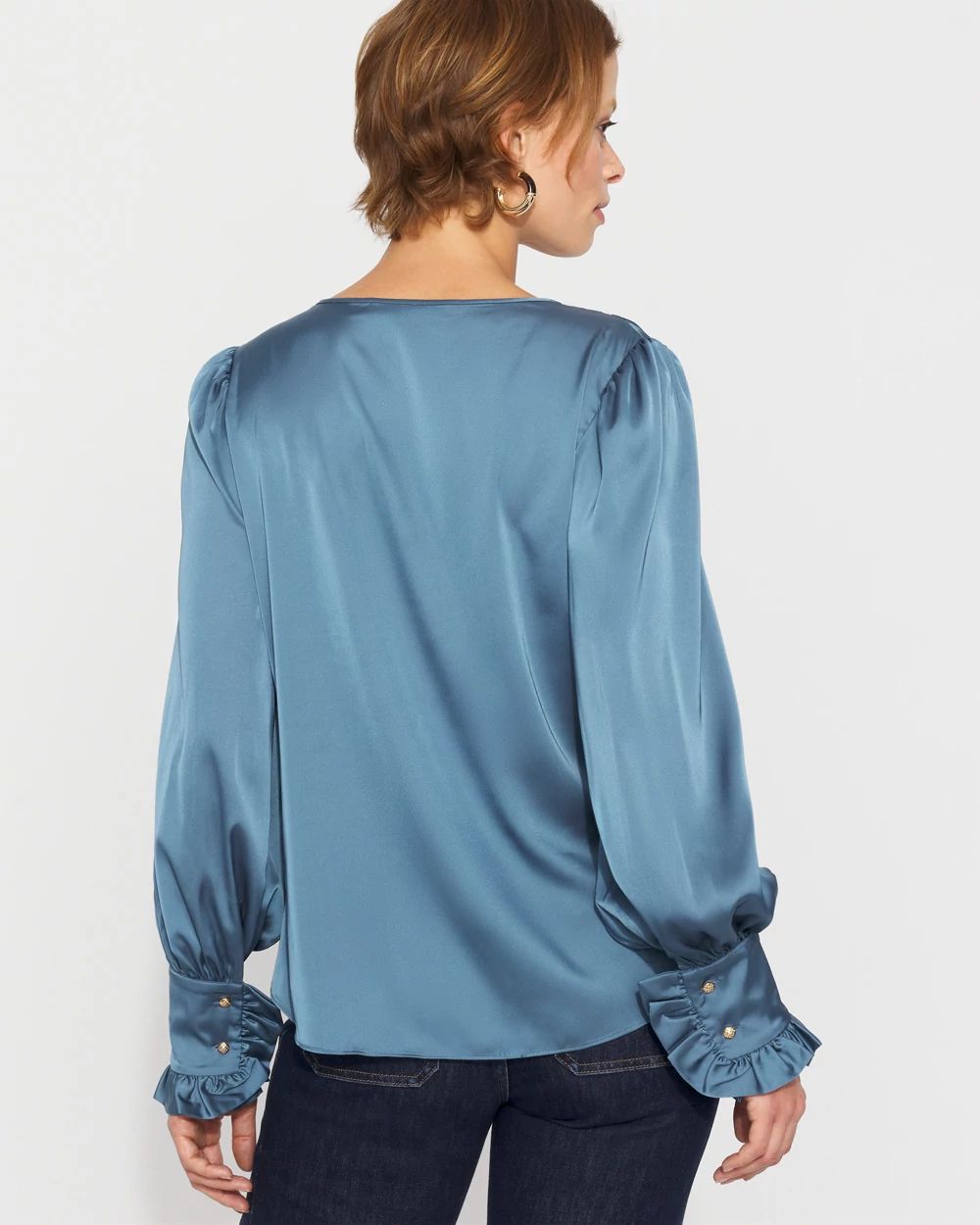 Satin Drama Sleeve Blouse