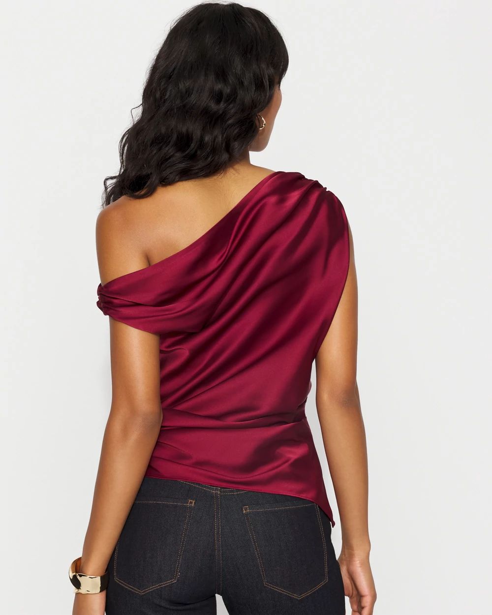 Off-the-Shoulder Satin Top