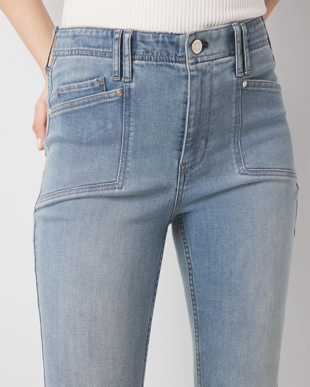 Petite High-Rise Double Pocket Kick Flare Jean