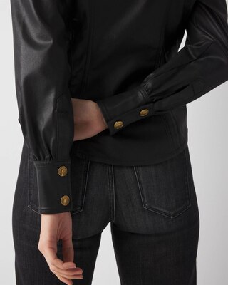 Long Sleeve Coated Denim Shirt