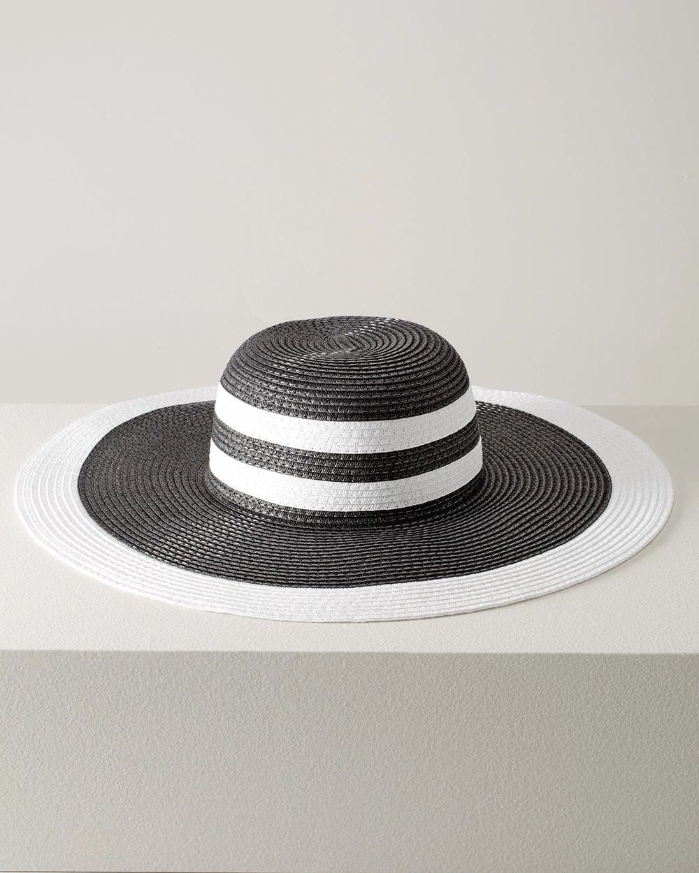 Stripe Floppy Straw Hat