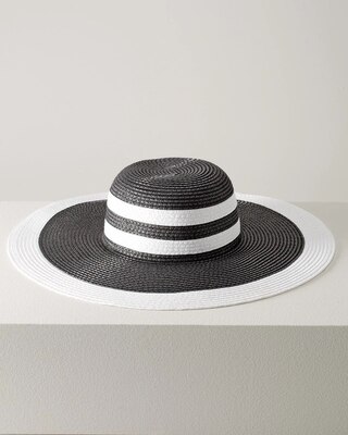 Stripe Floppy Straw Hat