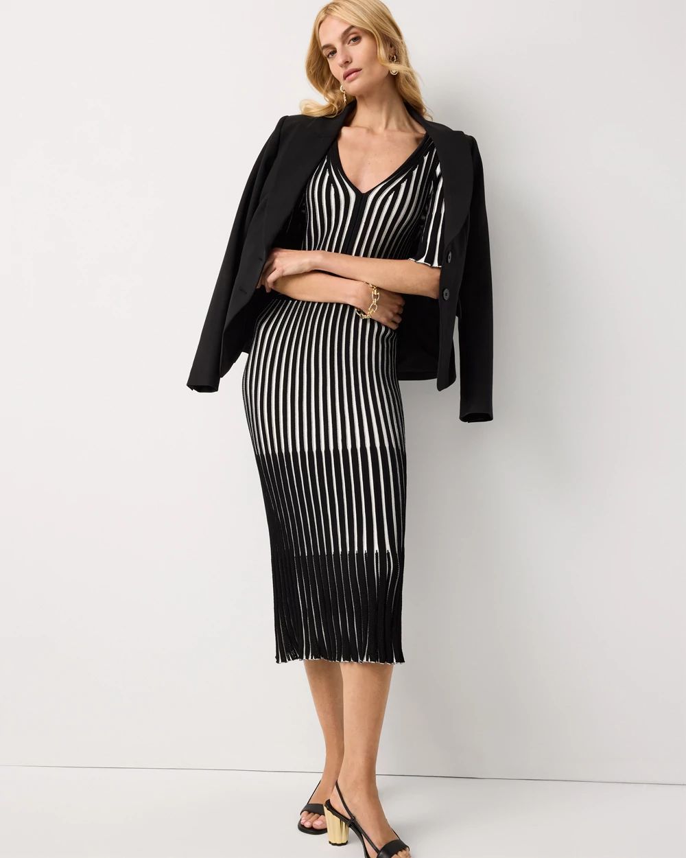 Petite Flutter Sleeve Sweater Dress