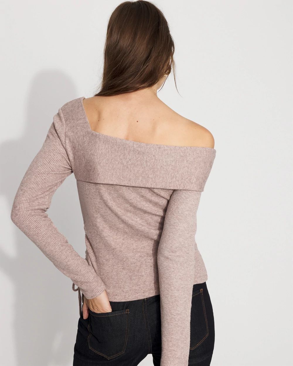 Asymmetrical Rib Snit Top