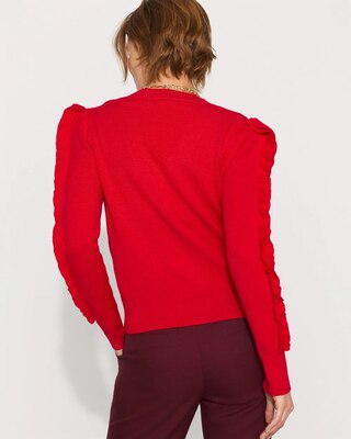 Ruffle Sleeve Pullover Sweater click to view larger image.