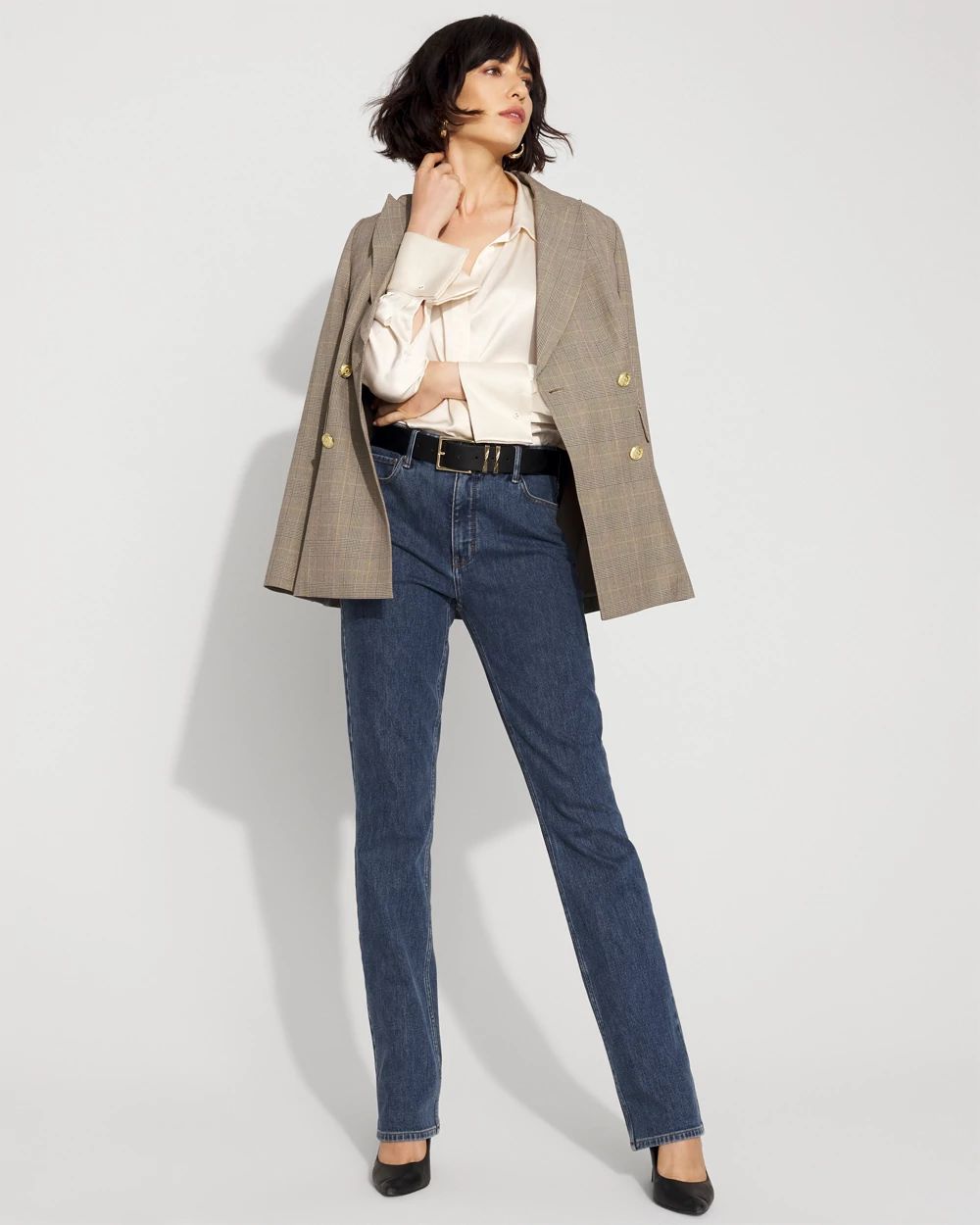 Satin Tuxedo Cuff Shirt click to view larger image.