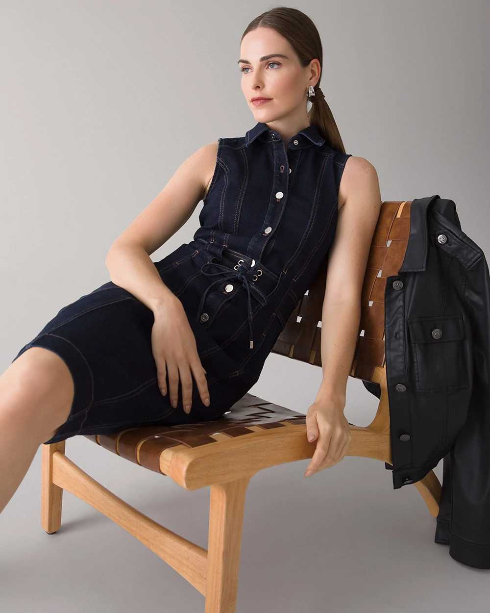 White house black outlet market denim dress