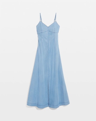 Chain Detail Denim Maxi Dress click to view larger image.
