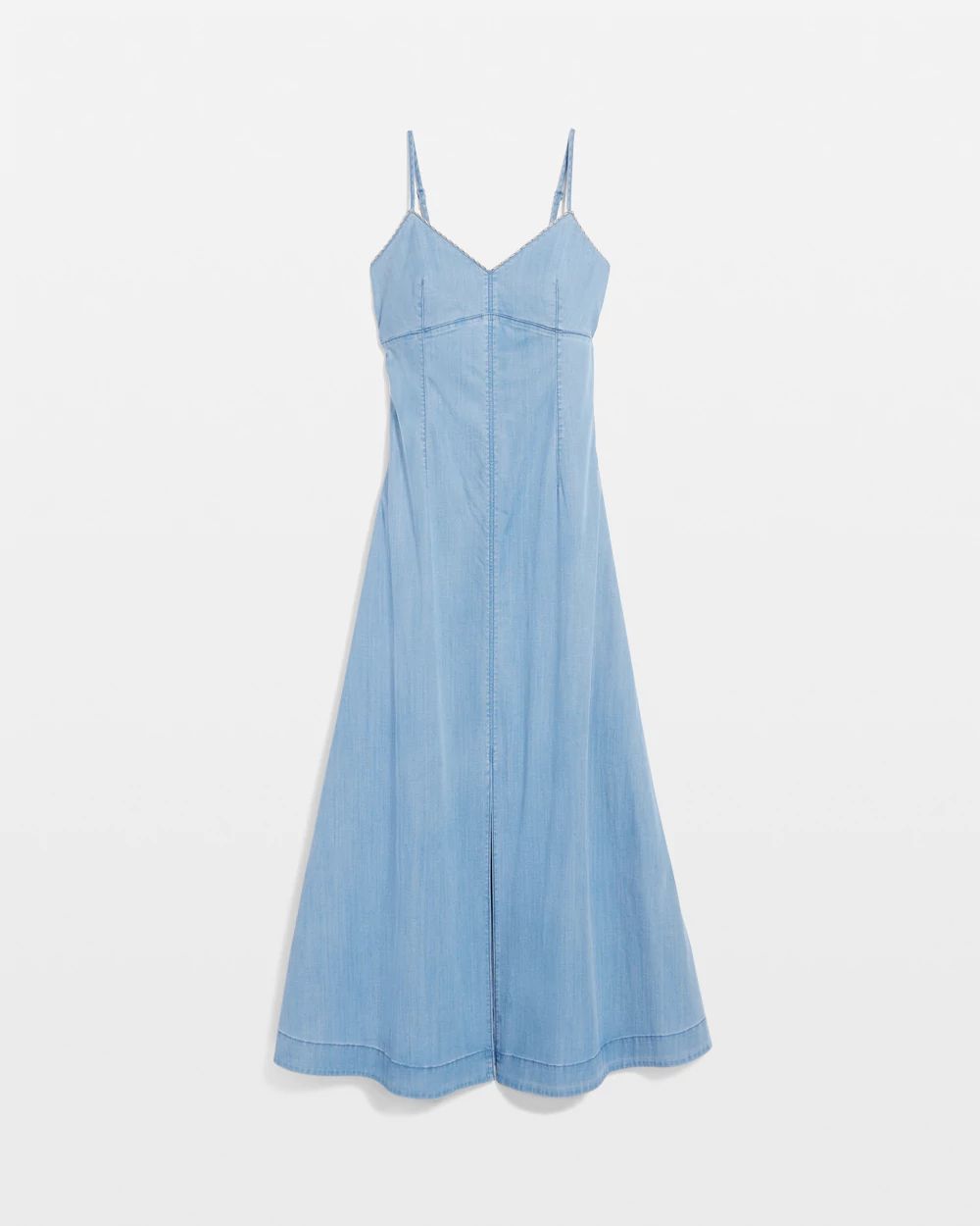Chain Detail Denim Maxi Dress