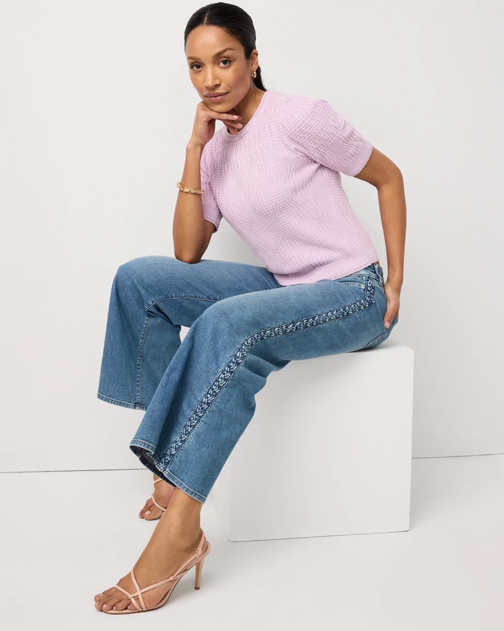 Featherweight High Rise Wide Leg Cropped Jean