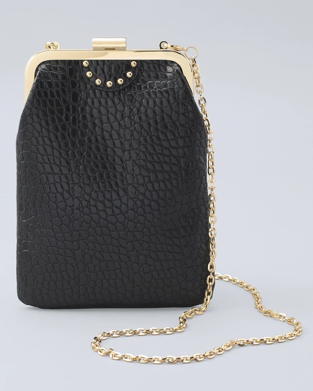 Mini Croc-Embossed Crossbody