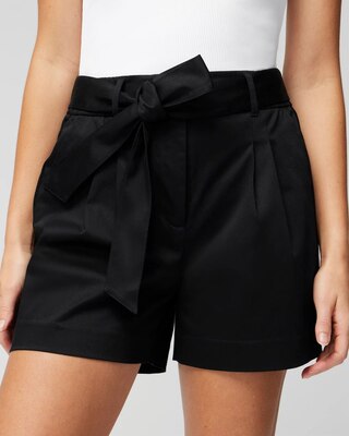 Belted Sateen Short
