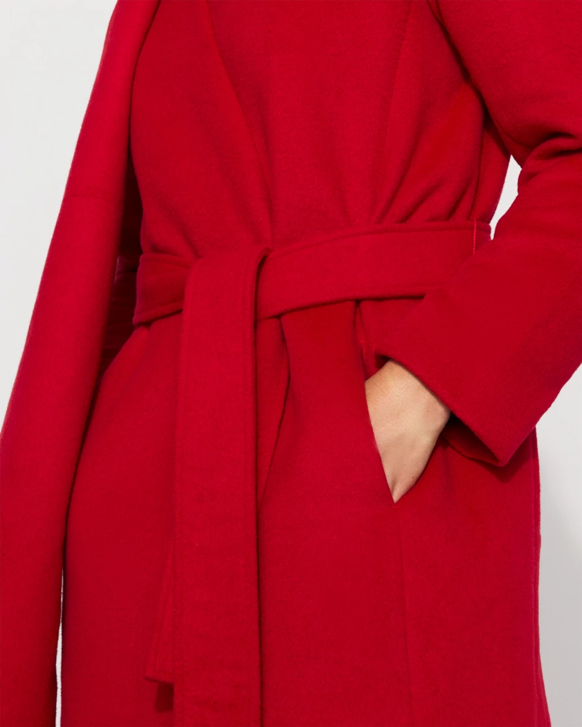 White House Black Market Convertible Scarf Wool-blend Coat In Red