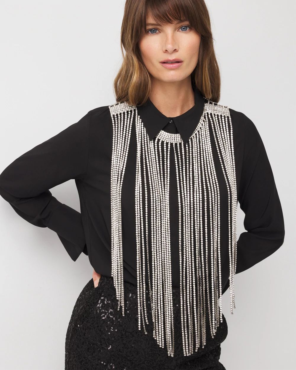 Crystal Fringe Necklace click to view larger image.