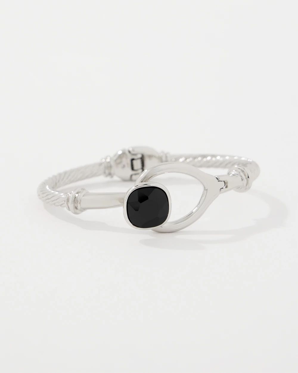 Black Glass Hinge Bracelet