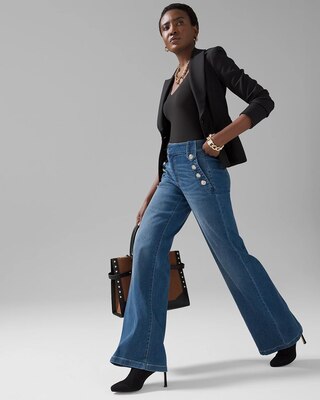 High-Rise Mariner Wide Leg Jeans