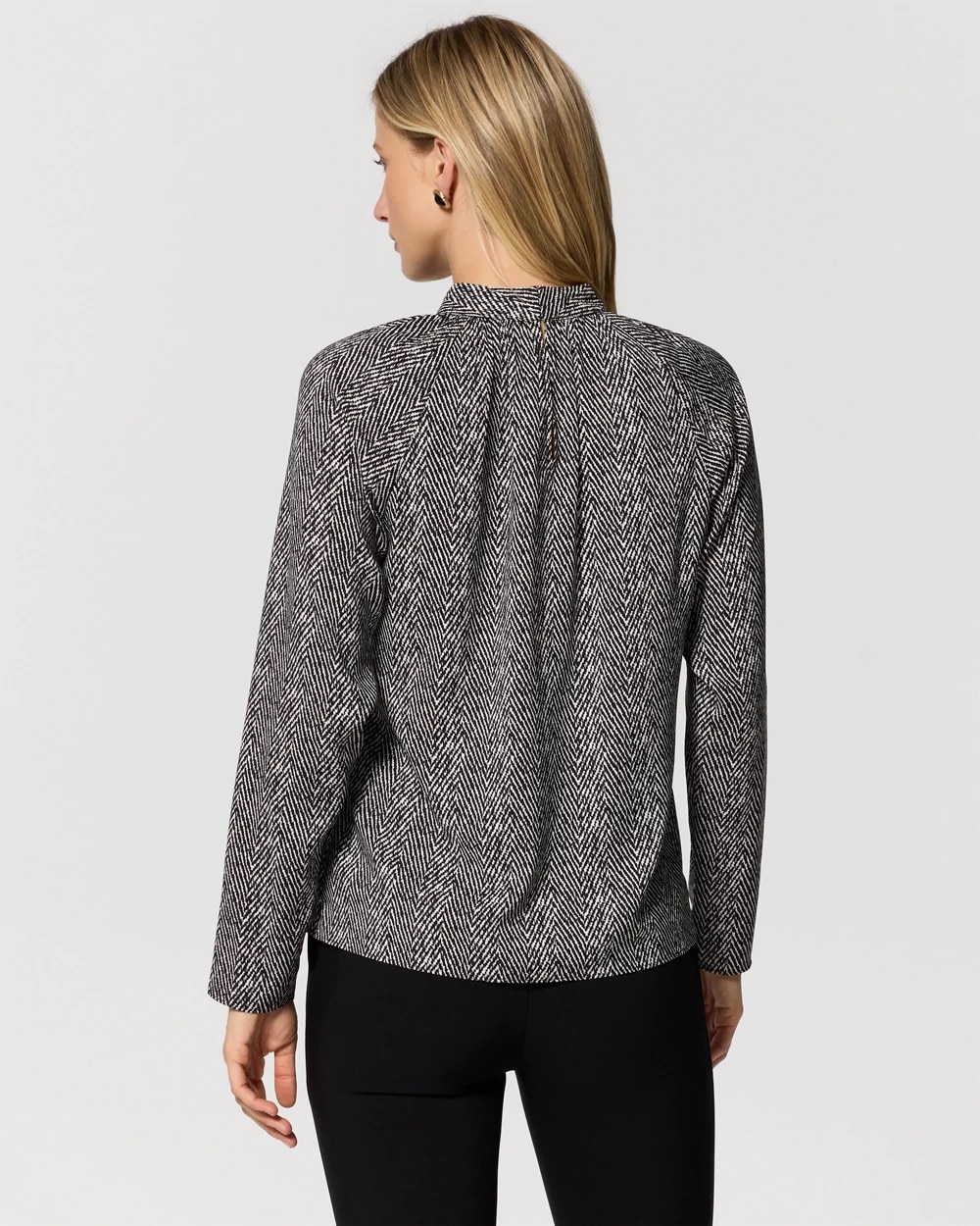 Satin Mock Neck Blouse