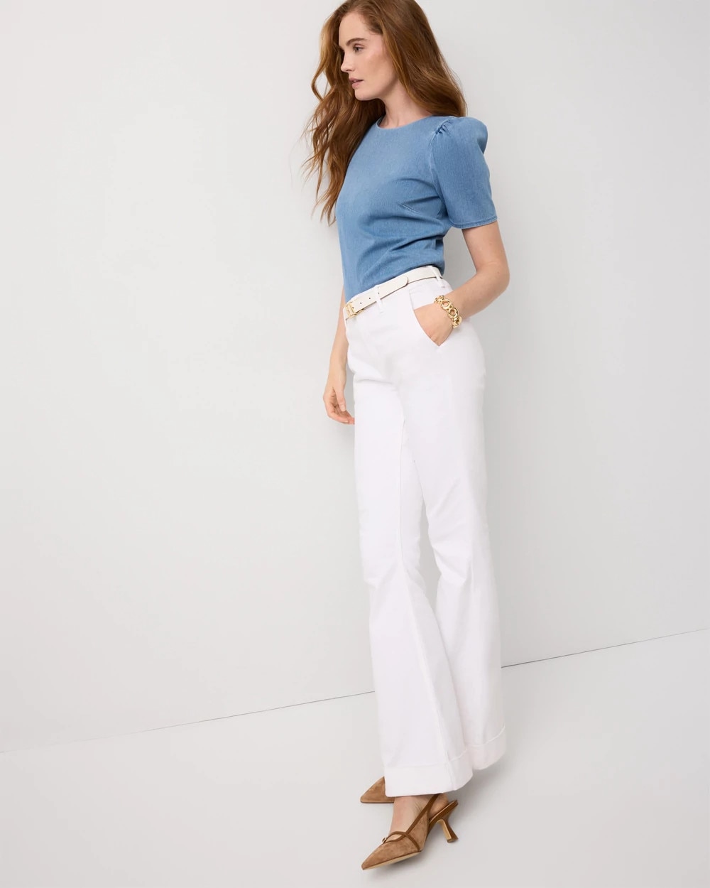 Knit Denim Top - image 2