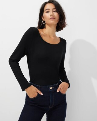Outlet WHBM Long-Sleeve Scoop-Neck Tee