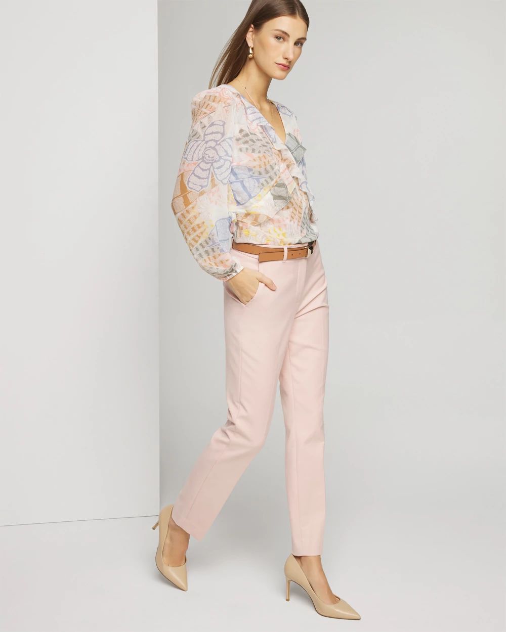 WHBM® Elle Slim Ankle Lightweight Comfort Stretch Pant click to view larger image.