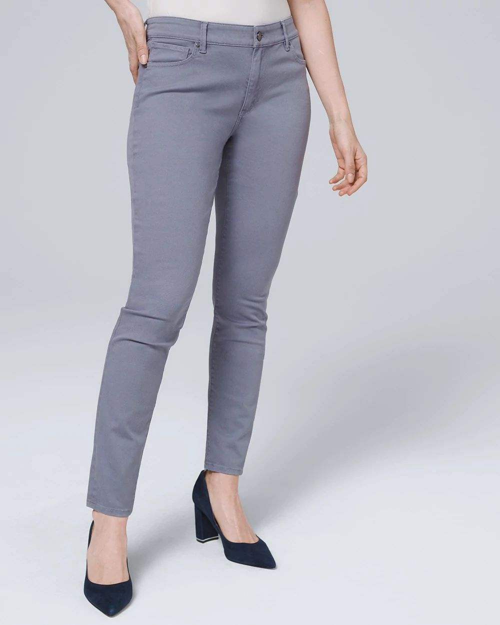 Curvy-Rise Mid-Rise Skinny Ankle Jeans