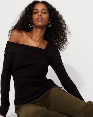 Side Ruched Rib Snit Top click to view larger image.