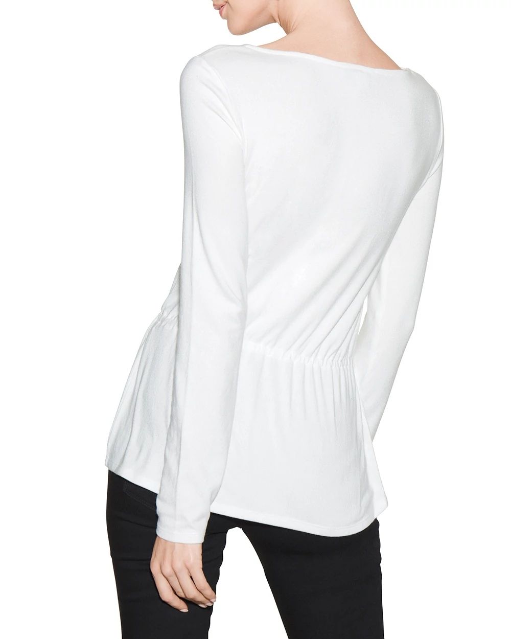 Outlet WHBM Cozy Tie-Front Knit Top click to view larger image.
