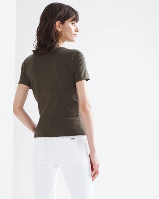 Short Sleeve Seamed Peplum Tee click to view larger image.