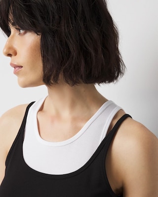 WHBM FORME™ Ribbed Stretch Layered Tank click to view larger image.