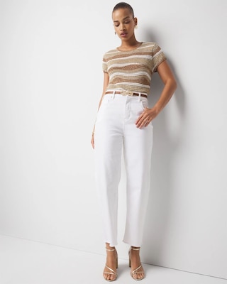Metallic Stripe Sweater Tee click to view larger image.