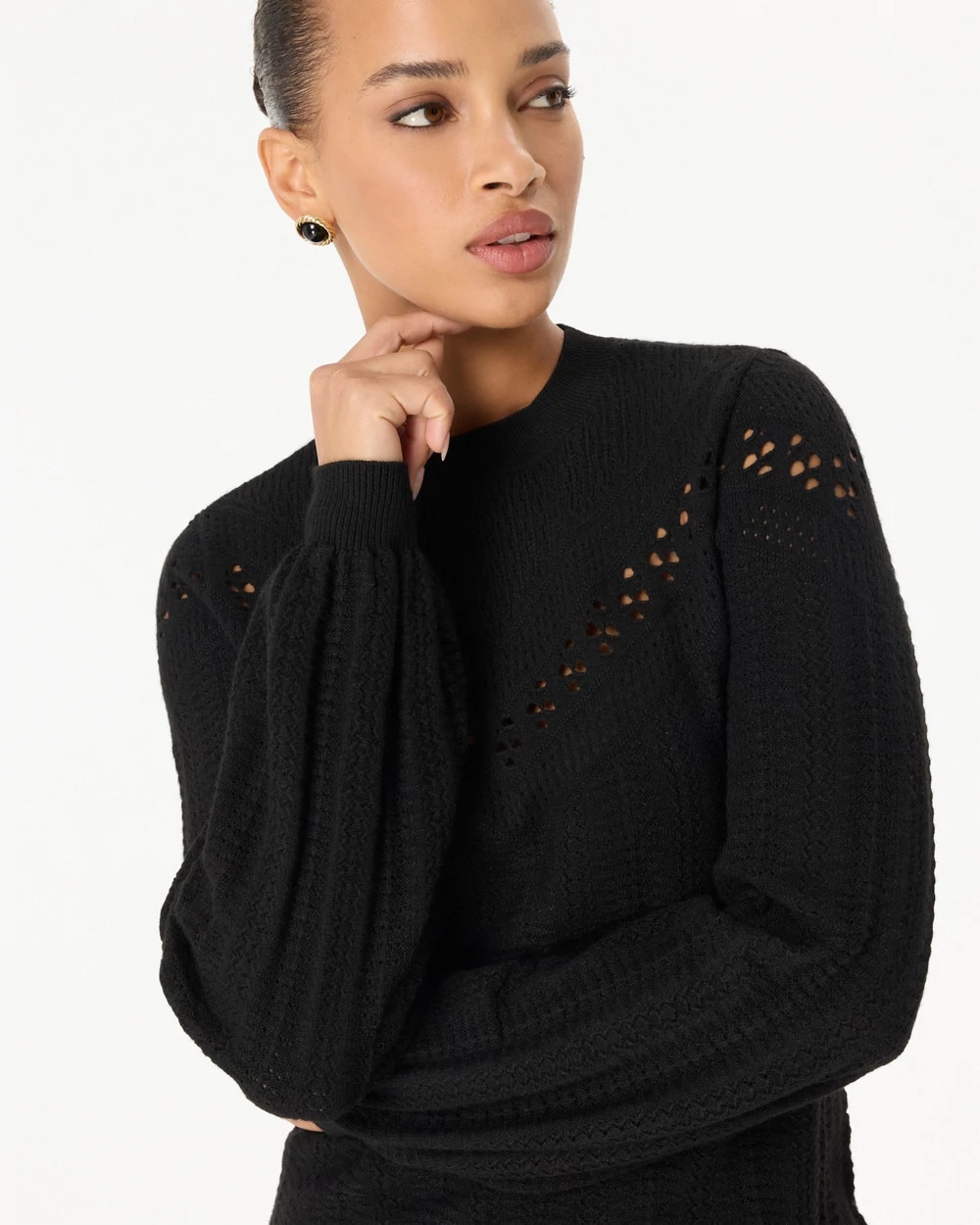 Mock Neck Long Sleeve Pullover Sweater