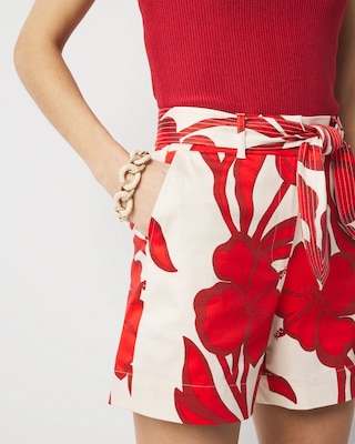 High-Rise Floral Satin Short click to view larger image.