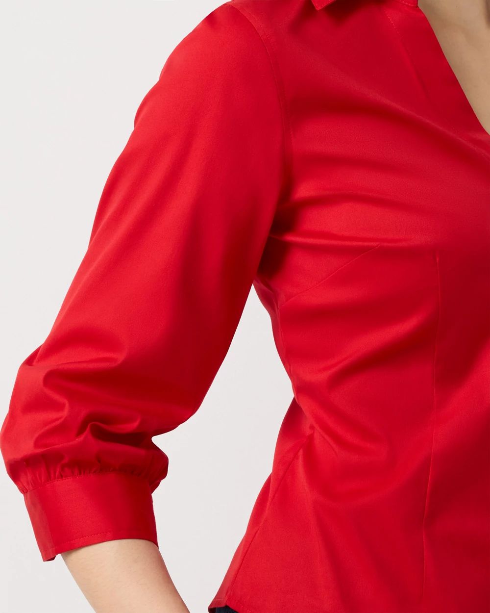 Elbow Sleeve Poplin Shirt click to view larger image.