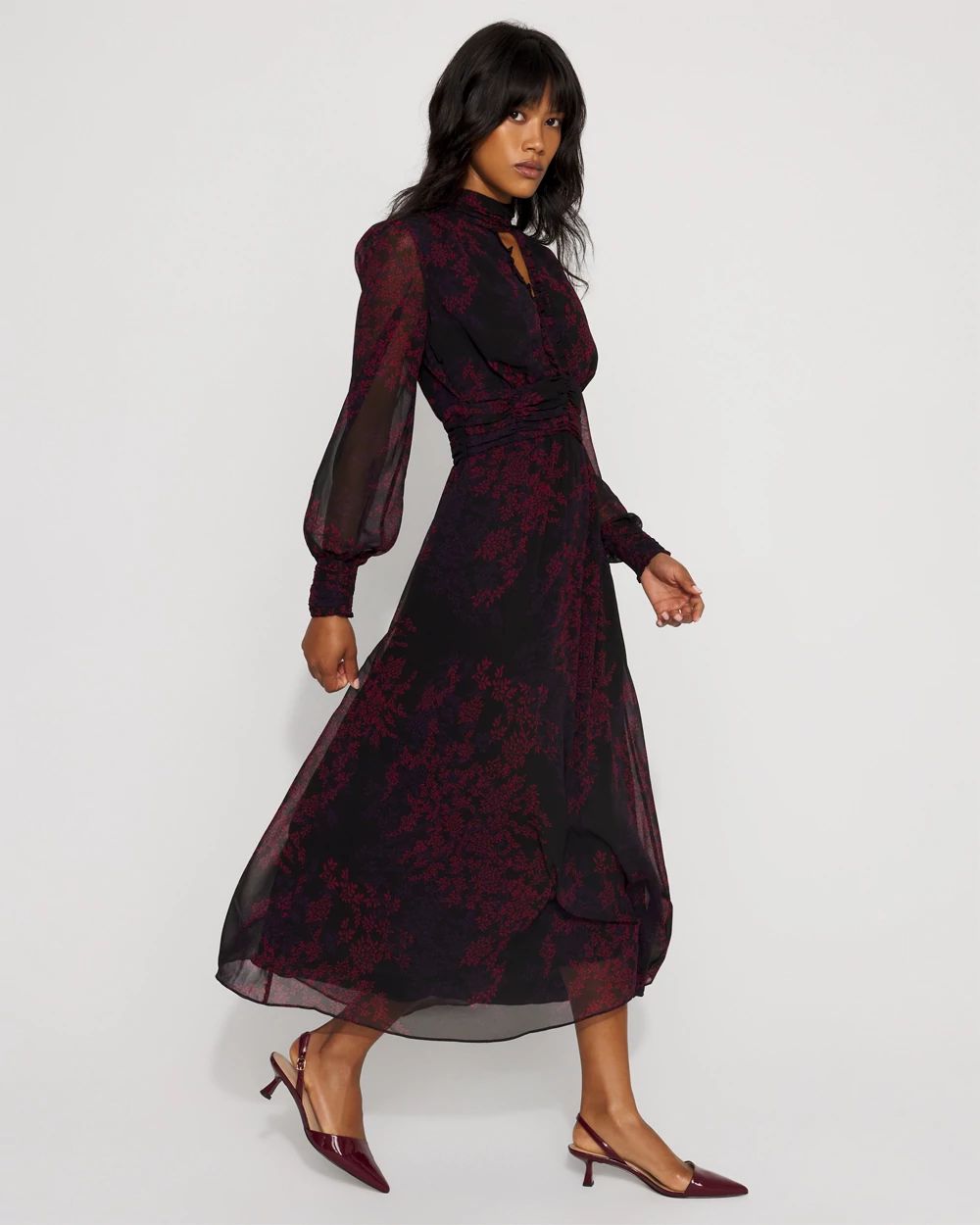 Floral Chiffon Maxi Dress