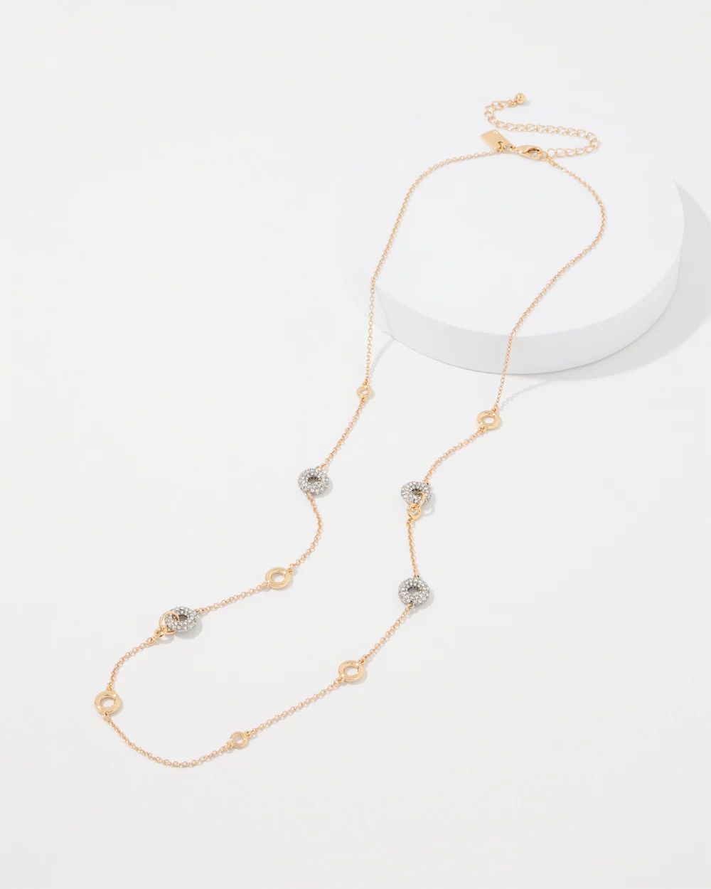 Pavé Rings Single Strand Necklace