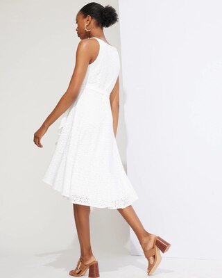 Outlet WHBM Eyelet Ruffle Wrap Dress