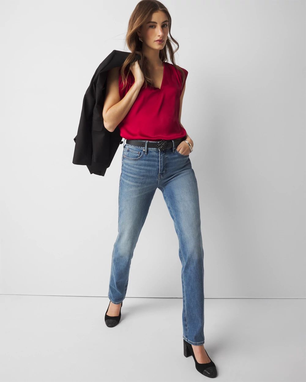 Petite Ruched Shoulder Shell Top click to view larger image.