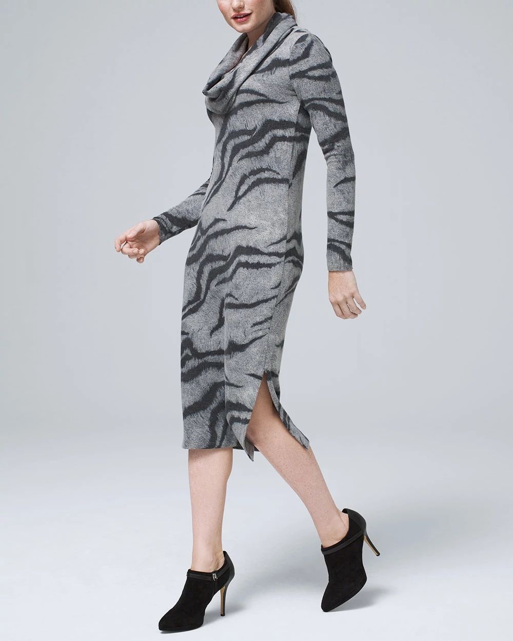 Tiger-Print Cozy Sweater Dress