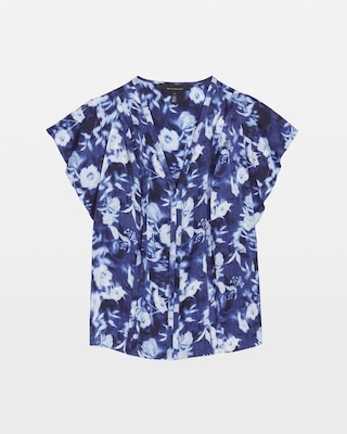 Flutter Sleeve Satin Shell Top click to view larger image.